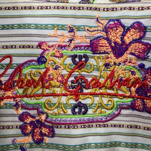 Robert Graham Long Sleeve Striped Button Down Shirt Flip Cuff Men XL velvet trim - Picture 4 of 5